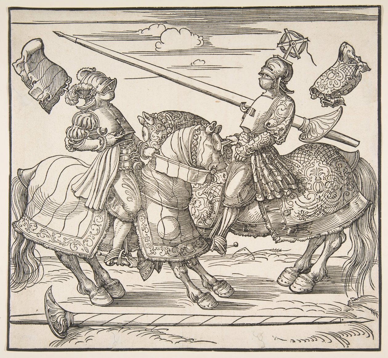 टूर्नामेंट ऑन हॉर्सबैक, ca. 151,718। द्वारा अल्ब्रेक्ट ड्यूरर