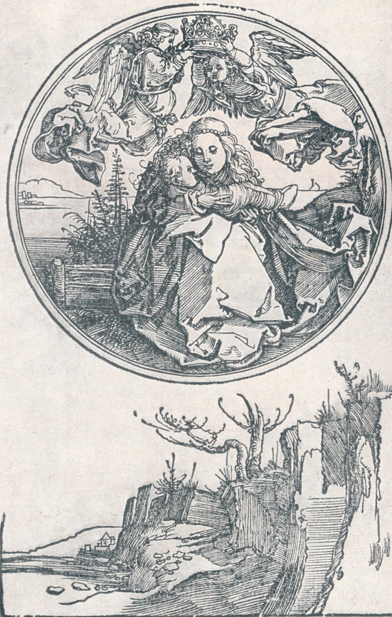 वर्जिन को दो एन्जिल्स द्वारा ताज पहनाया गया, c1515 1906। द्वारा अल्ब्रेक्ट ड्यूरर