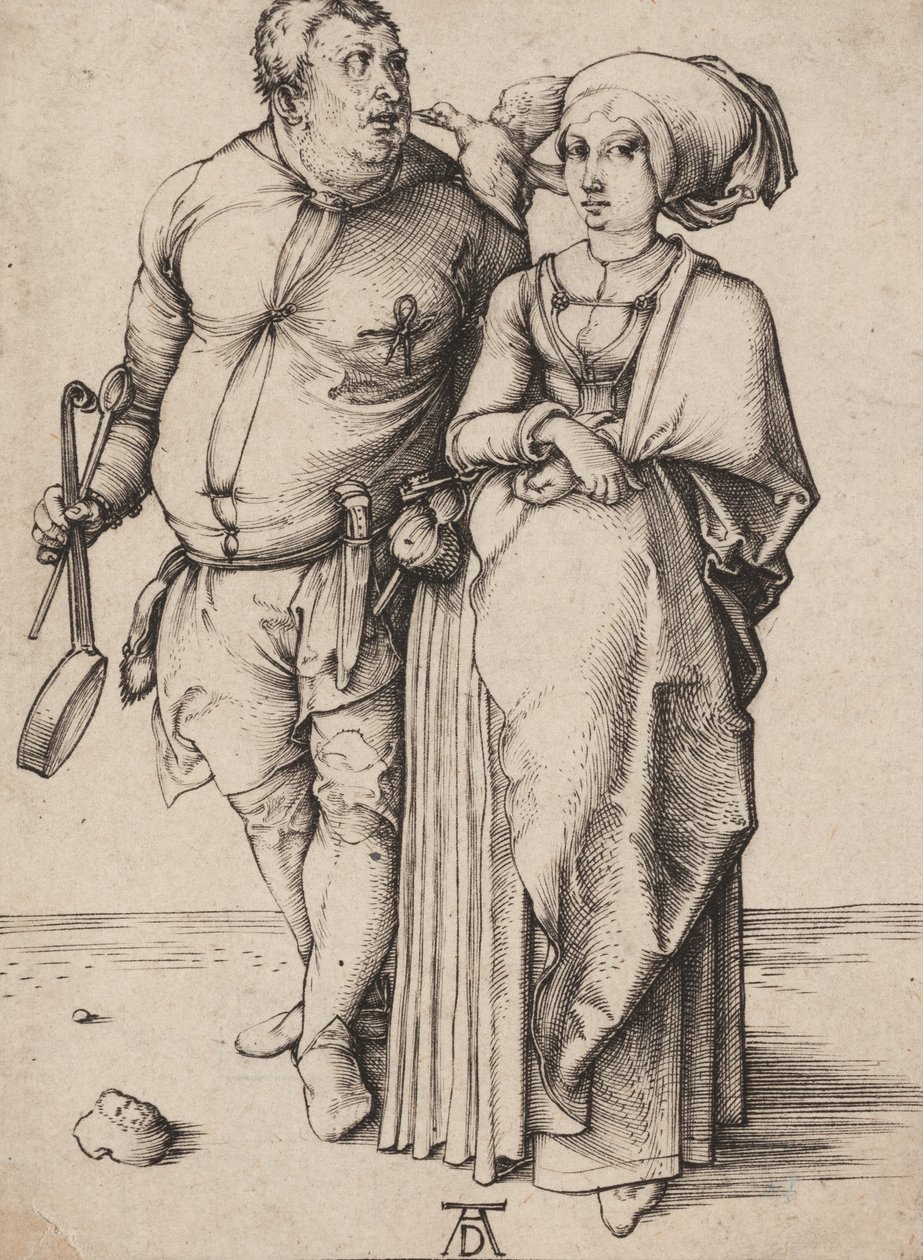 एक रसोइया और उसकी पत्नी, c.1496 (उत्कीर्णन) द्वारा अल्ब्रेक्ट ड्यूरर