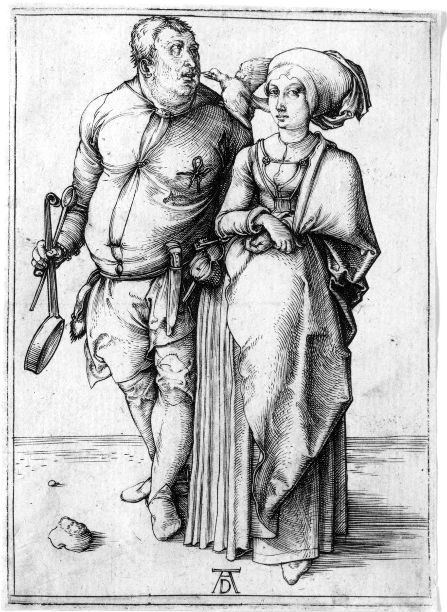 एक रसोइया और उसकी पत्नी, c.1496 (उत्कीर्णन) द्वारा अल्ब्रेक्ट ड्यूरर
