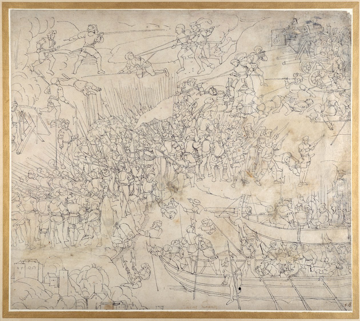 कोन्स्टेन्ज़ झील पर रोर्शचैच के पास आक्रमण, c.1500 (कागज पर कलम और स्याही) द्वारा अल्ब्रेक्ट ड्यूरर