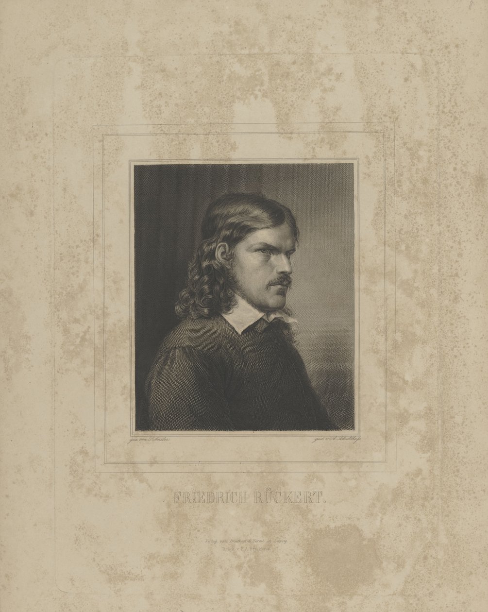 फ्रेडरिक रूएकर्ट का पोर्ट्रेट 1788-1866, 1840। द्वारा अल्ब्रेक्ट फुरचटेगॉट शुल्थीसिस
