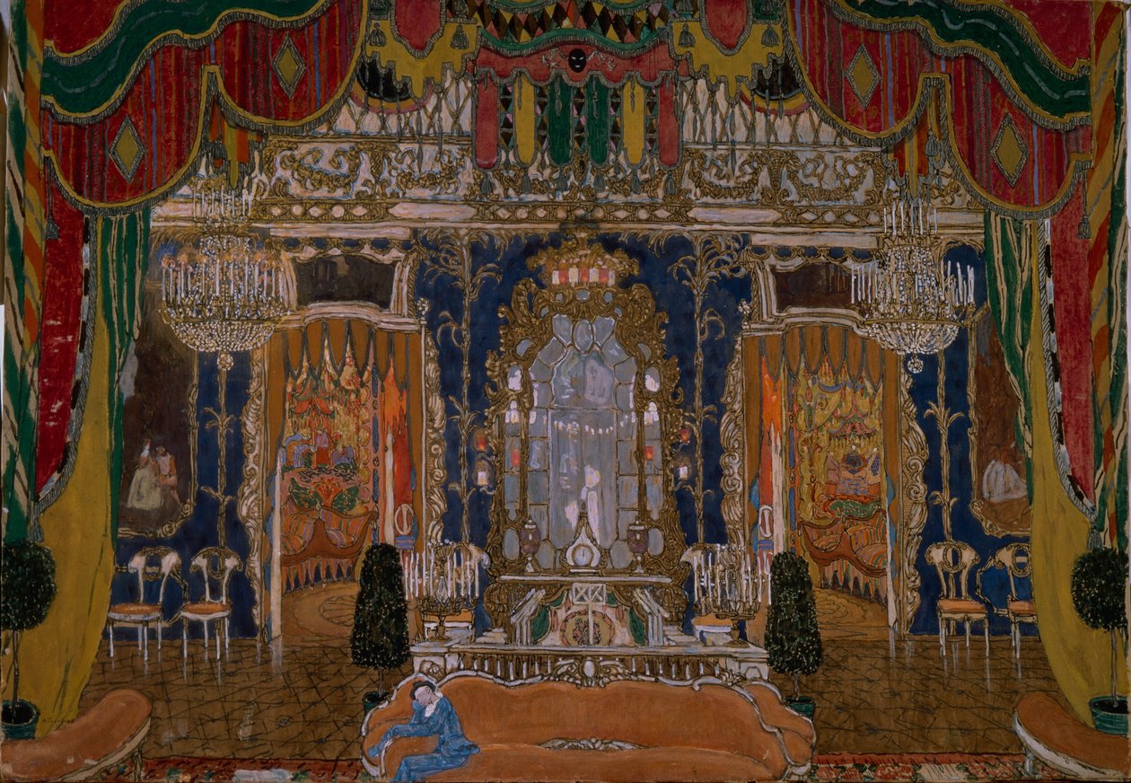 थिएटर नाटक के लिए मंच डिजाइन एम। लरमोंटोव, 1917 द्वारा बहाना द्वारा हांग्जो जकोवलेविक गोलोविन