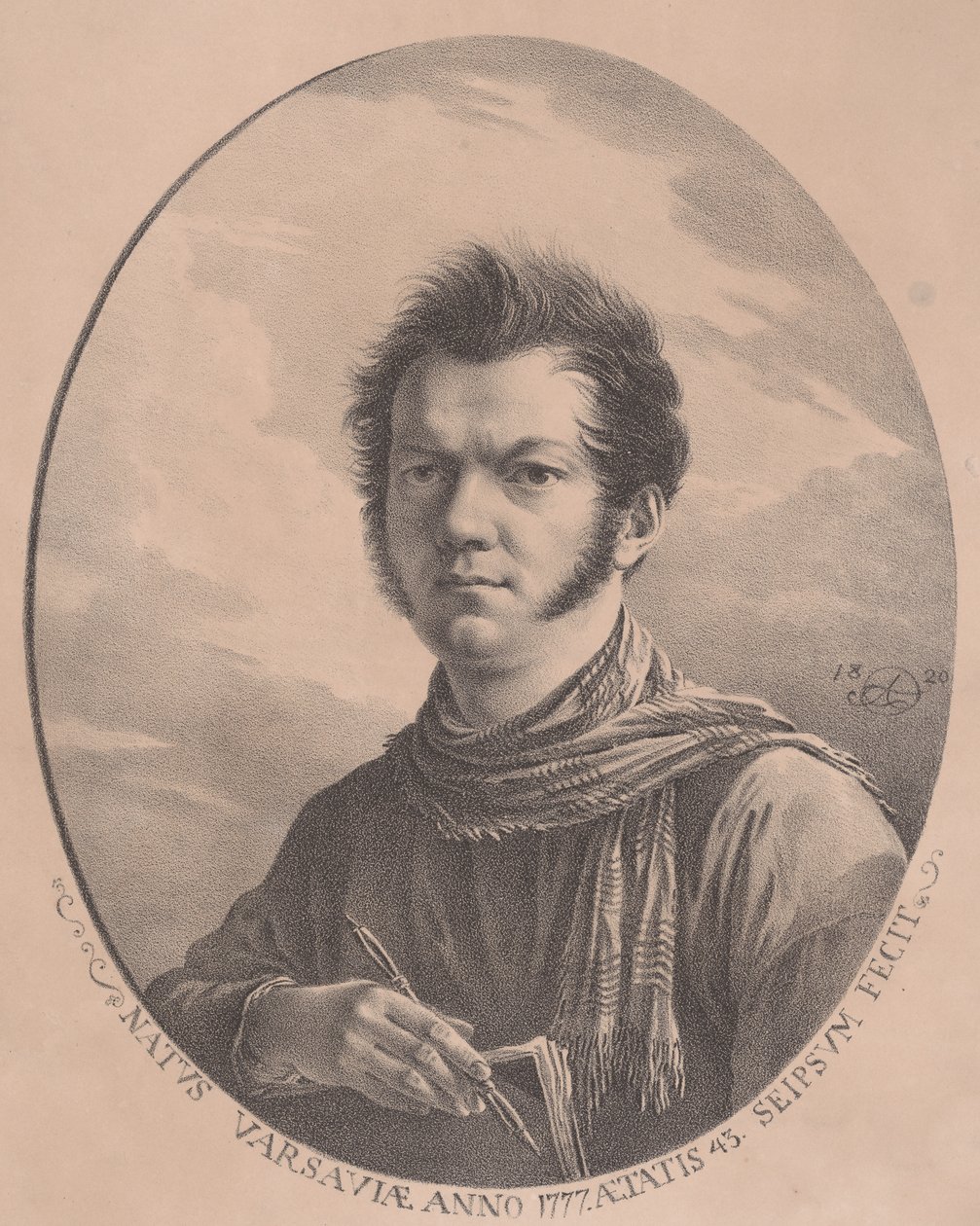 एक एल्बम और कलम के साथ स्व-चित्र, 1819, 1819। द्वारा अलेक्सांद्र ओर्लोव्स्की