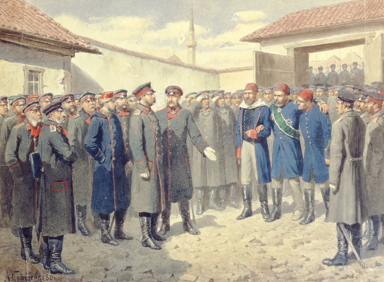 अलेक्जेंडर II (1818-1881), 1880 से पहले पल्लन का पतन, घायल उस्मान-पाशा द्वारा अलेक्सी डेनिलोविच किंशेंको