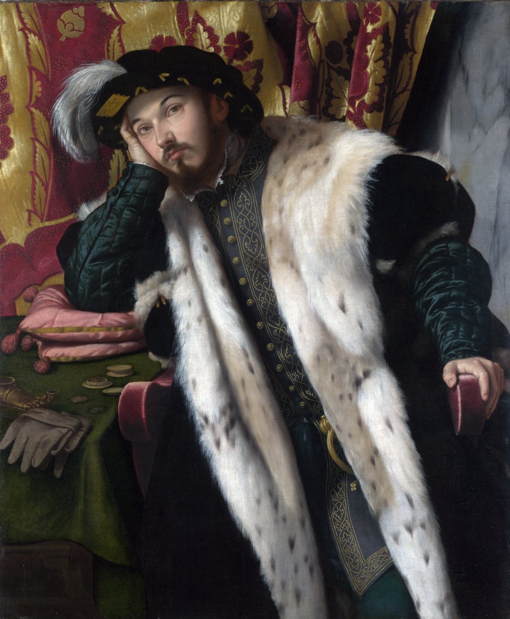 पोर्ट्रेट ऑफ़ ए यंग मैन, c.1542 द्वारा एलेसेंड्रो बोनविनिको मोरेटो
