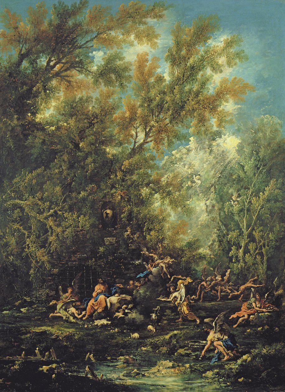 मसीह एन्जिल्स द्वारा भाग लिया, c.1725-30 द्वारा एलेसेंड्रो मैग्नासको