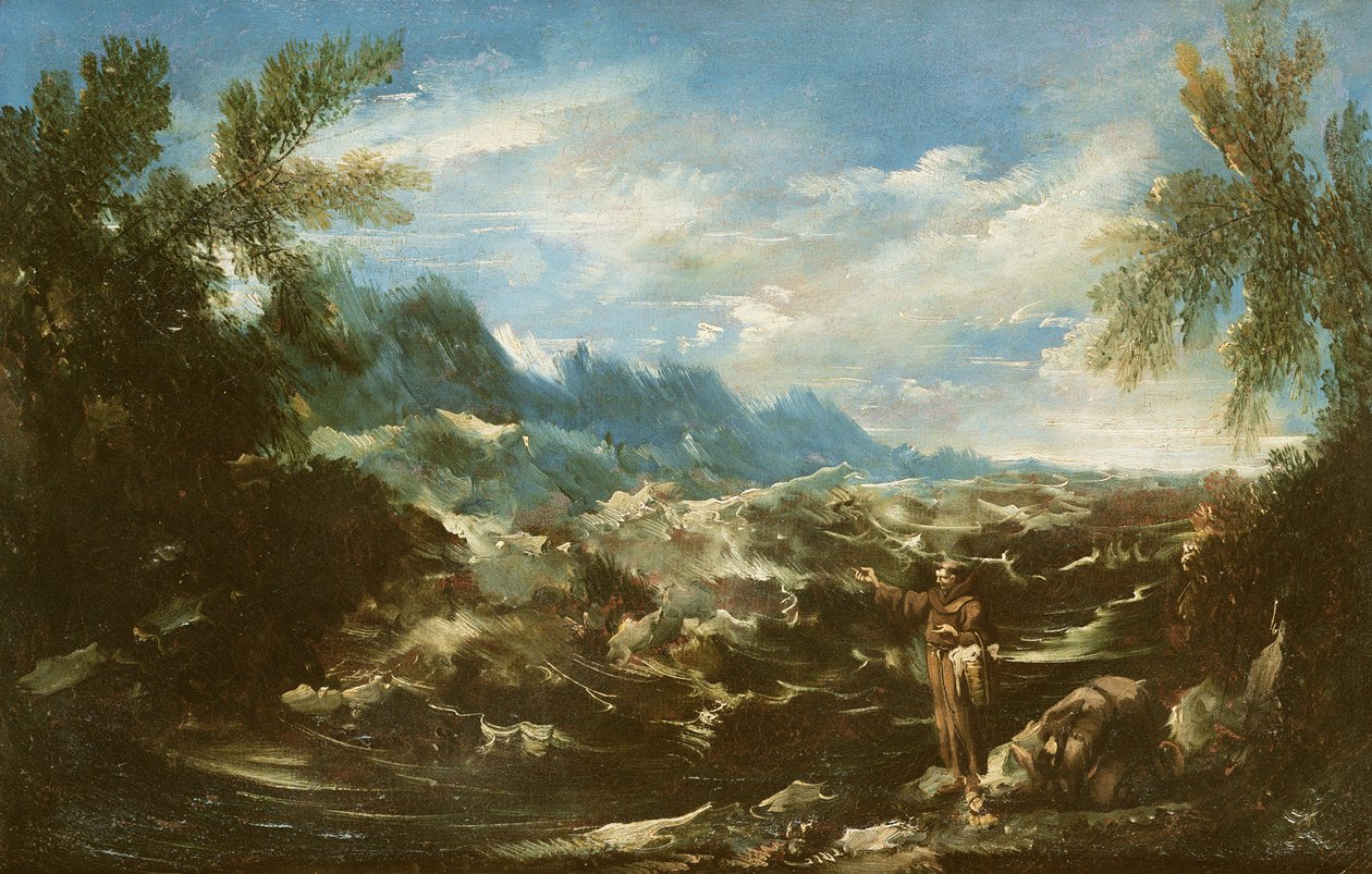पडुआ के संत एंथोनी ने रिमिनी में मछलियों को उपदेश दिया, c.1720-25 द्वारा एलेसेंड्रो मैग्नासको