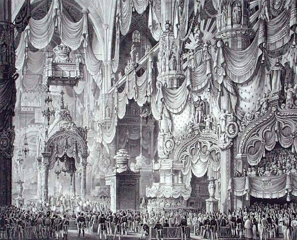 मिलान कैथेड्रल में फर्डिनेंड I (1793-1875) का राज्याभिषेक द्वारा एलेसेंड्रो (बाद में) Sanquirico