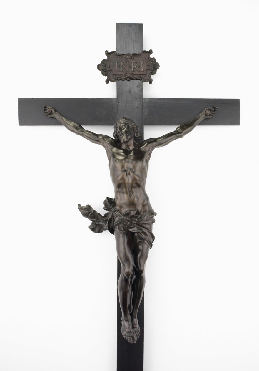 Crucifix, c.1646 (कांस्य, ebonizing और धुंधला के साथ मोती) द्वारा एलेसेंड्रो अल्गार्डी