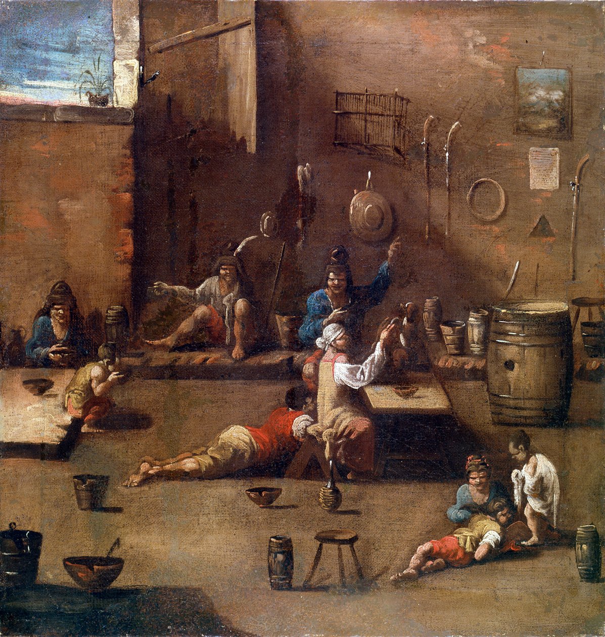 डॉग ट्रेनिंग, c1690-1745 द्वारा एलेसेंड्रो मैग्नासको