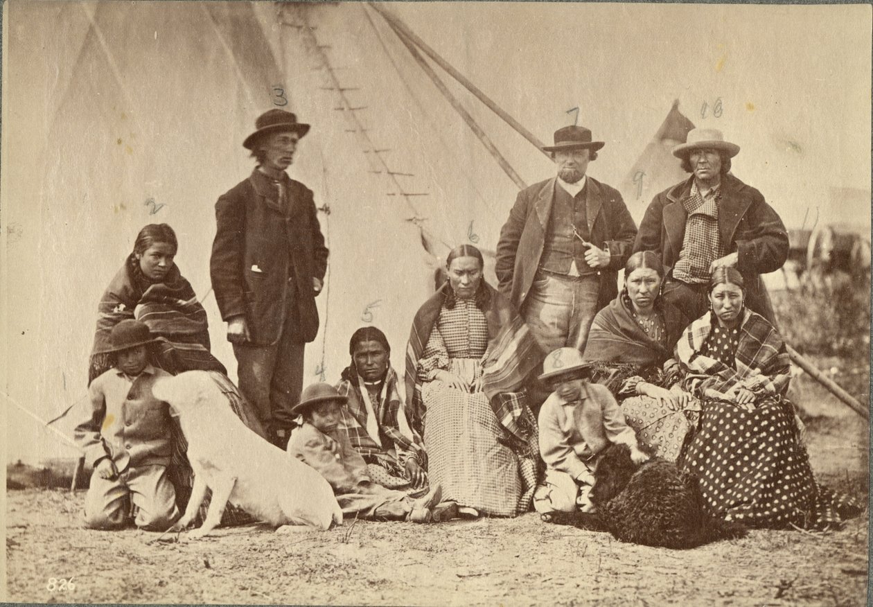 फोर्ट लारमी, डकोटा, 1868 (एल्बम प्रिंट) के बारे में समूह द्वारा अलेक्जेंडर गार्डनर