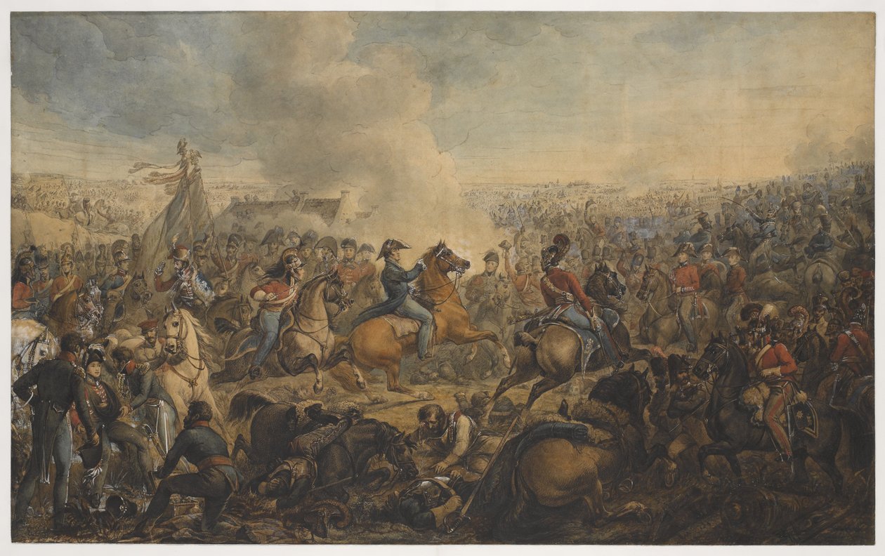 वाटरलू की लड़ाई, ब्रिटिश सेना के अग्रिम आदेश के बाद, 1815, c.1815 द्वारा अलेक्जेंडर इवानोविच सॉवराइड