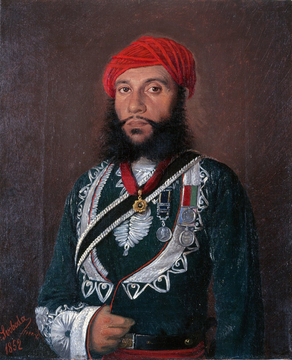 द्वितीय रेजीमेंट की एक भारतीय अधिकारी अनियमित कैवलरी, 1852 द्वारा अलेक्जेंडर सैंडोर स्वोबोदा