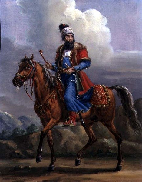 एक ओरिएंटल योद्धा (धातु पर तेल) द्वारा एलेक्ज़ेंडर ओर्लोव्स्की