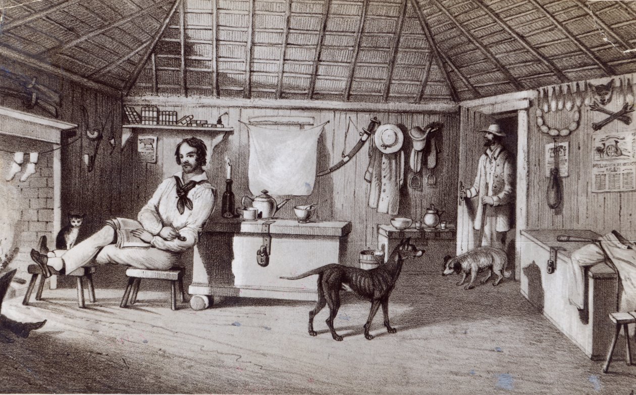 स्क्वाटर्स फर्स्ट होम, c.1847 द्वारा अलेक्जेंडर डेनिस्टन लैंग