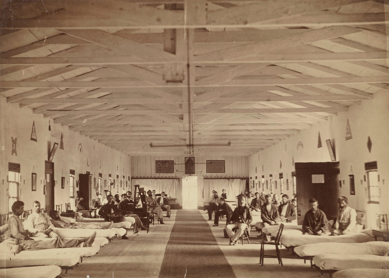 आर्मरी स्क्वायर अस्पताल, वार्ड के इंटीरियर, सीए। 1863. द्वारा अलेक्जेंडर गार्डनर।