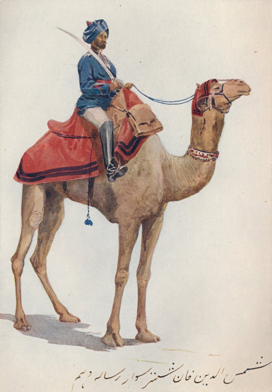 10 वीं बंगाल लांसर्स का एक कैमल-सोवर, c1880 1905। द्वारा अलेक्जेंडर हेनरी हल्लम मरे