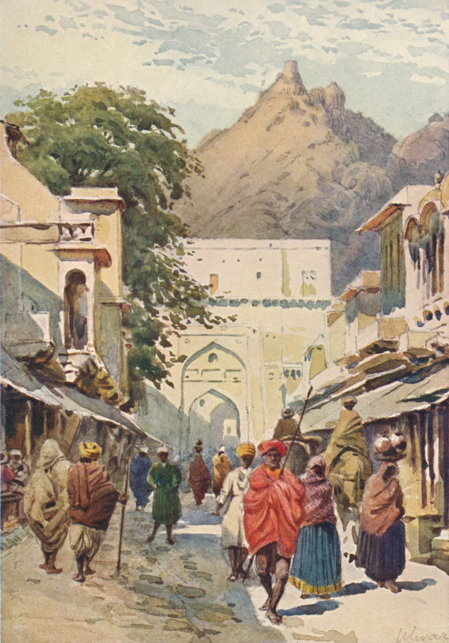 अलवर की मुख्य सड़क, c1880 1905। द्वारा अलेक्जेंडर हेनरी हल्लम मरे