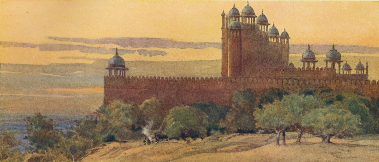 मस्जिद और विजय द्वार, फतेहपुर सीकरी, c1880 1905। द्वारा अलेक्जेंडर हेनरी हल्लम मरे