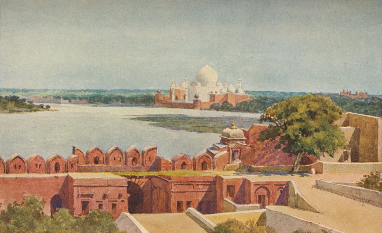 फोर्ट, आगरा से ताज, c1880 1905। द्वारा अलेक्जेंडर हेनरी हल्लम मरे