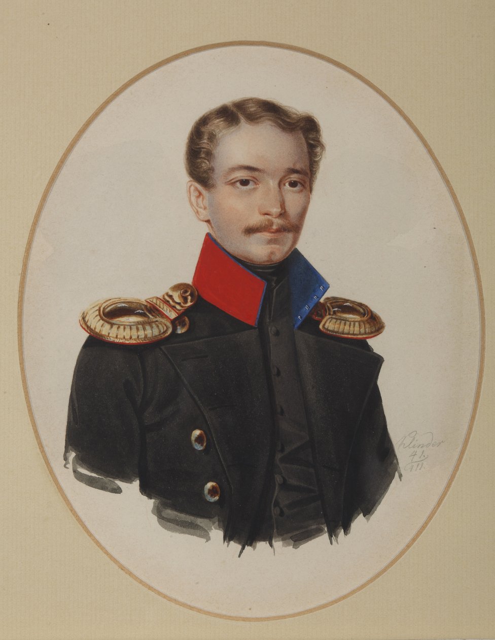 प्लैटन इवानोविच पंशिन का पोर्ट्रेट 1817-1863, 1841 द्वारा अलेक्जेंडर इवानोविच क्लुंडर