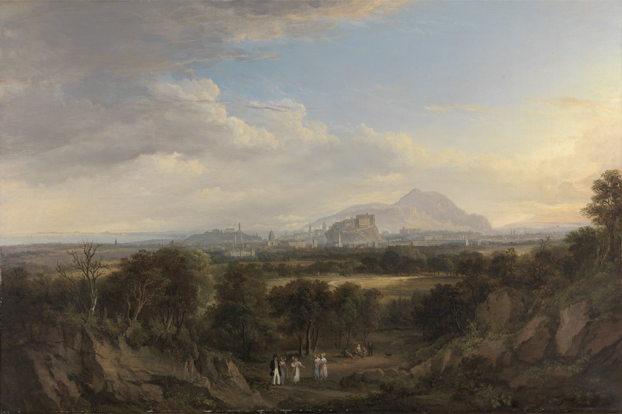 पश्चिम से एडिनबर्ग का एक दृश्य, c.1822-26 (कैनवास पर तेल) द्वारा अलेक्जेंडर नसीम