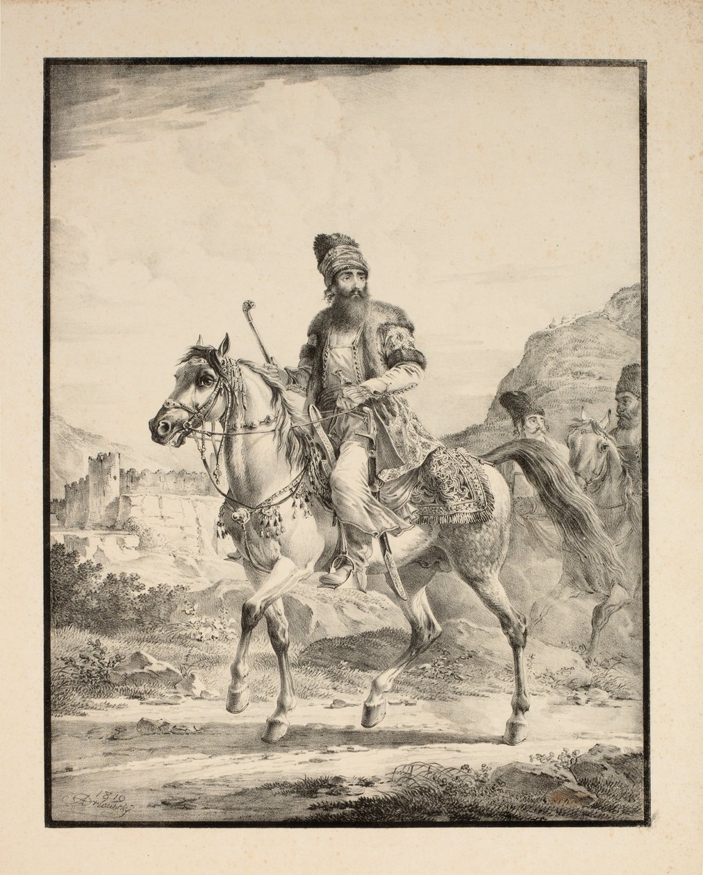 फ़ारसी ऑन हॉर्सबैक, 1820 द्वारा एलेक्ज़ेंडर ओर्लोव्स्की