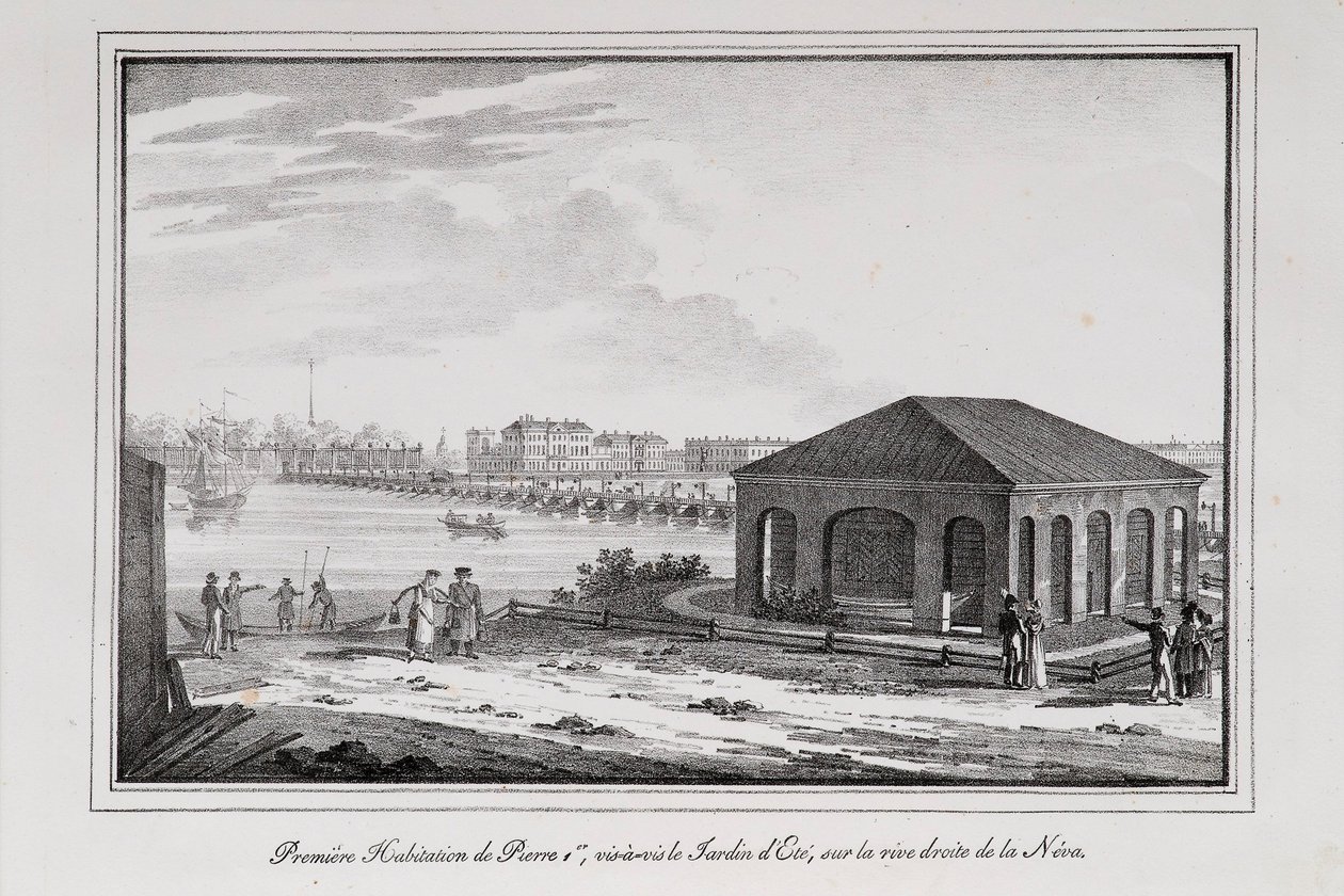 1820 के दशक में सेंट पीटर्सबर्ग का पीटर द ग्रेट सीरीज व्यूज़ का केबिन द्वारा अलेक्जेंडर प्लुचर