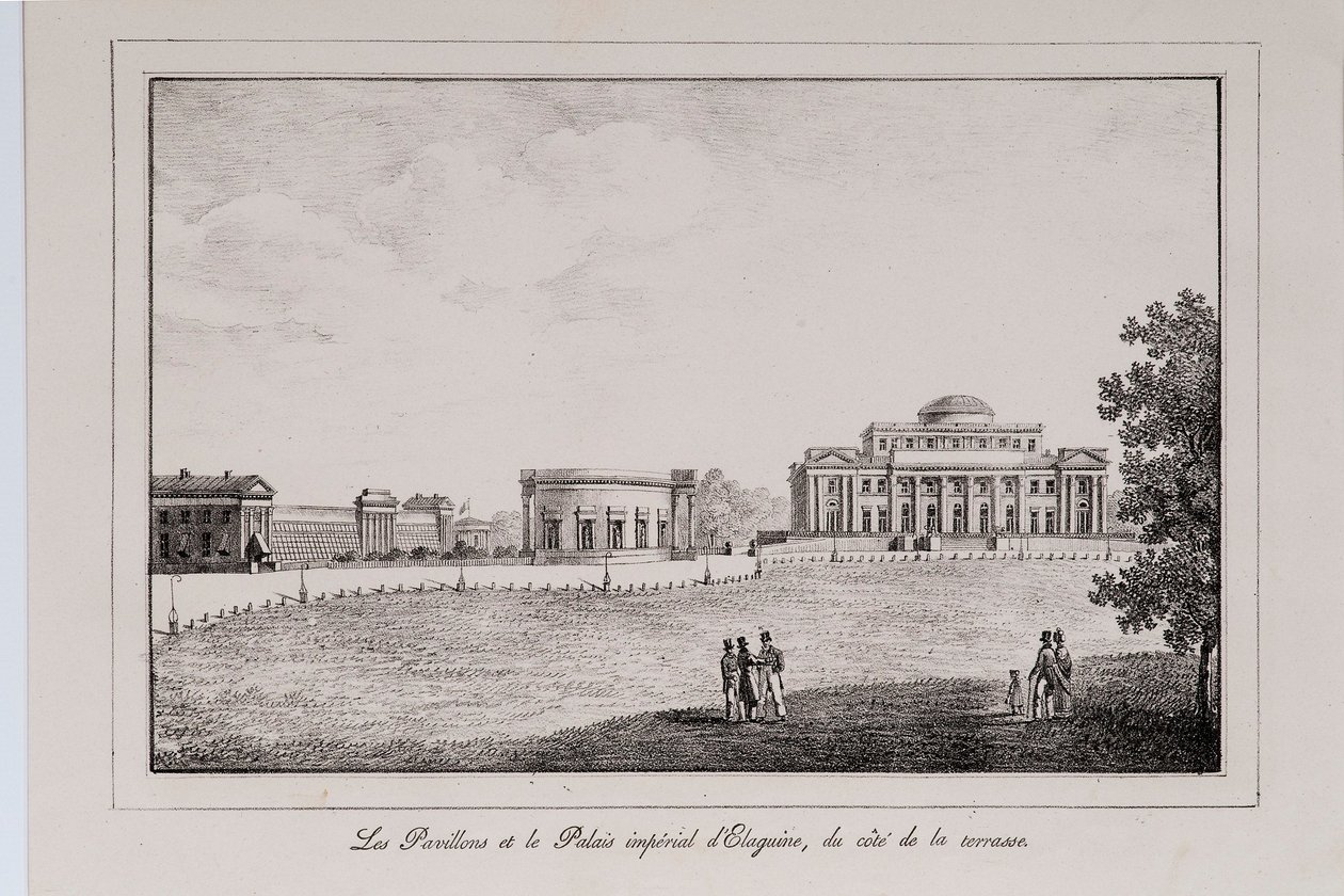 सेंट पीटर्सबर्ग के सेंट पीटर्सबर्ग सीरीज व्यूज में येलगिन पैलेस, 1820 के दशक द्वारा अलेक्जेंडर प्लुचर