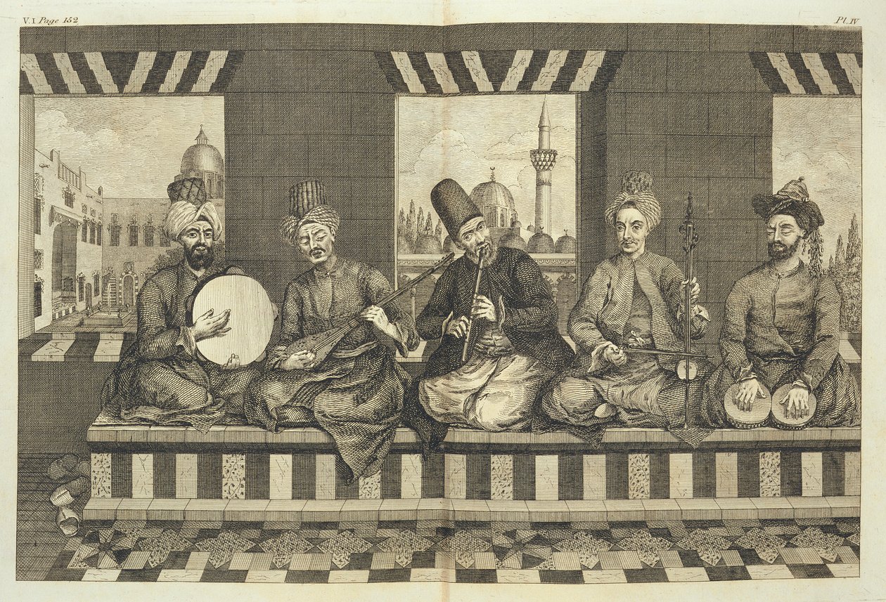 सीरियन संगीतकार, &39;नेचुरल हिस्ट्री ऑफ अलेप्पो&39; से 4 नंबर, पब। पैट्रिक रसेल द्वारा, 1794 द्वारा अलेक्जेंडर रसेल