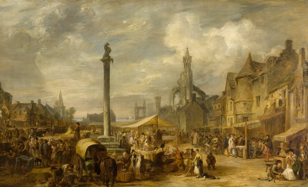 एक स्कॉच मेला, c.1834 (पैनल पर तेल) द्वारा अलेक्जेंडर स्नर फ्रेजर