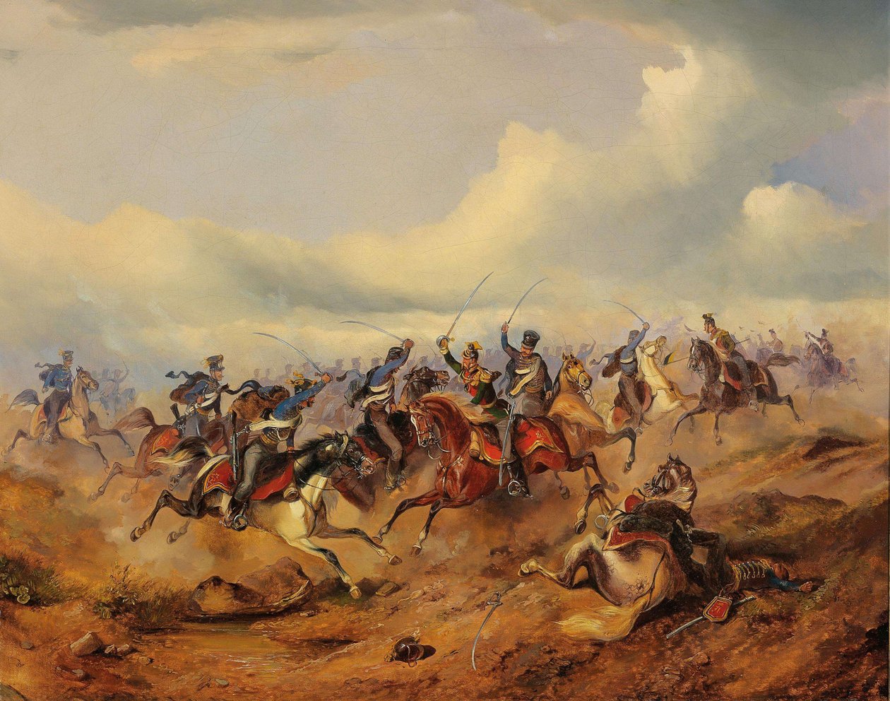 1848-1849 को हंगेरियन क्रांति का एक दृश्य, c. 1850. द्वारा अलेक्जेंडर वॉन बेन्सा