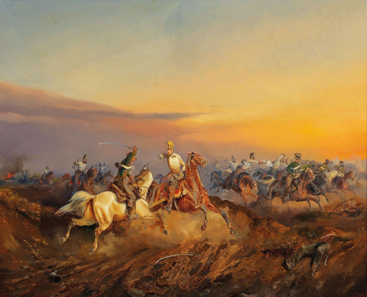 1848-1849 को हंगेरियन क्रांति का एक दृश्य, c. 1850. द्वारा अलेक्जेंडर वॉन बेन्सा