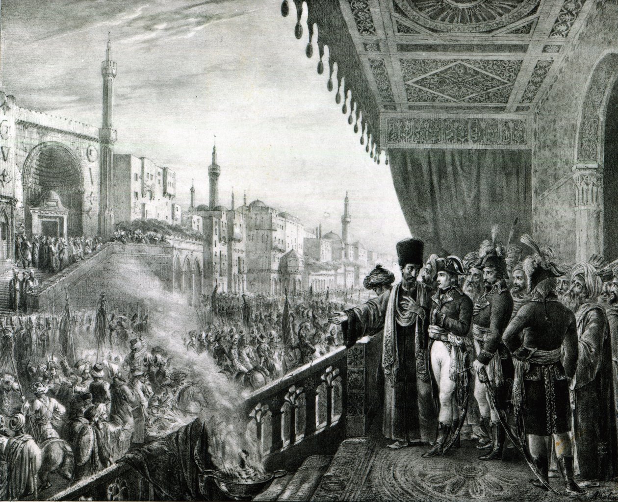 नेपोलियन बोनापार्ट (1769-1821) अपने मिस्र अभियान के दौरान काहिरा में पैगंबर मोहम्मद का जन्मदिन मनाते हुए, 1799 द्वारा अलेक्जेंड्रे मैरी कॉलिन