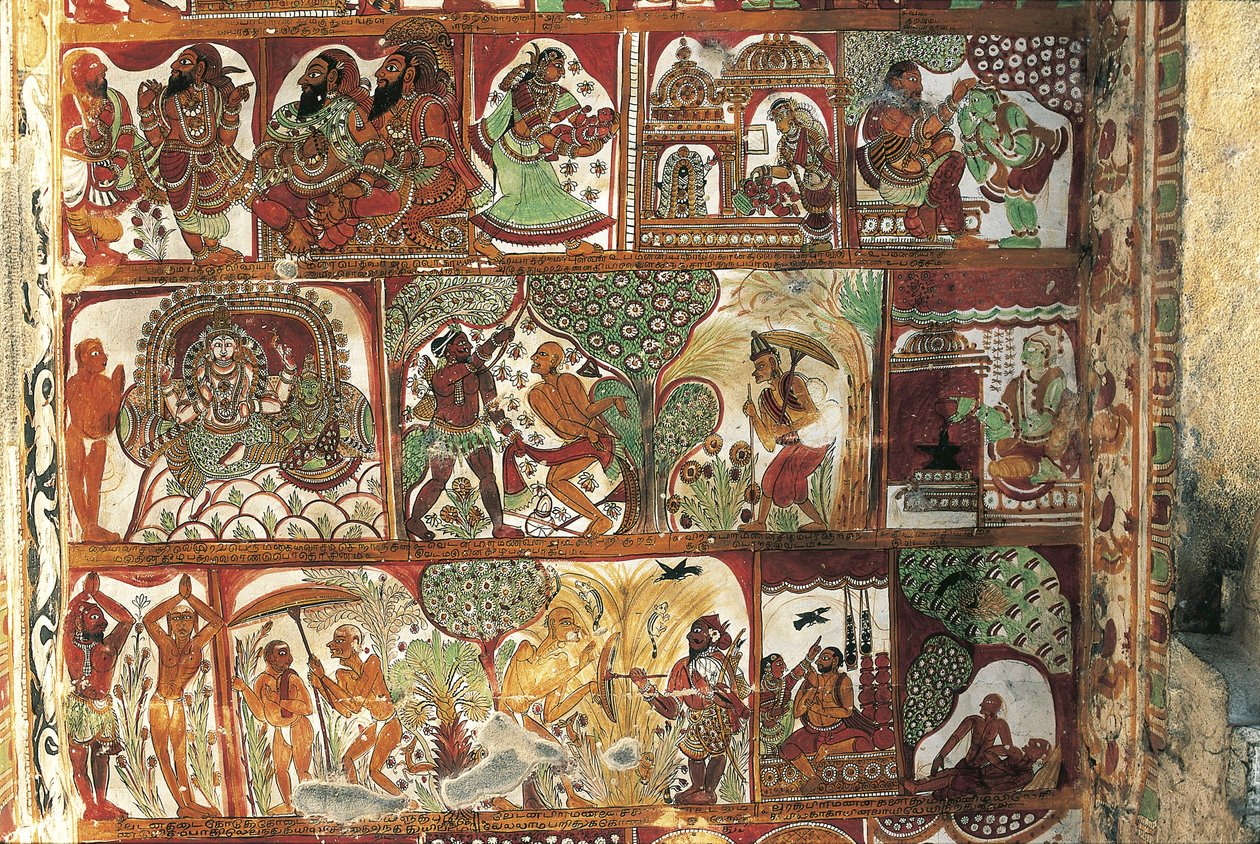 पार्वती, नटराय मंदिर, चिदंबरम, तमिलनाडु, भारत, ५वीं शताब्दी के लिए मंदिर में शिव के जीवन को दर्शाने वाले भित्ति चित्र द्वारा अलेक्जेंड्रे गेब्रियल (बाद में) डीकैंप्स