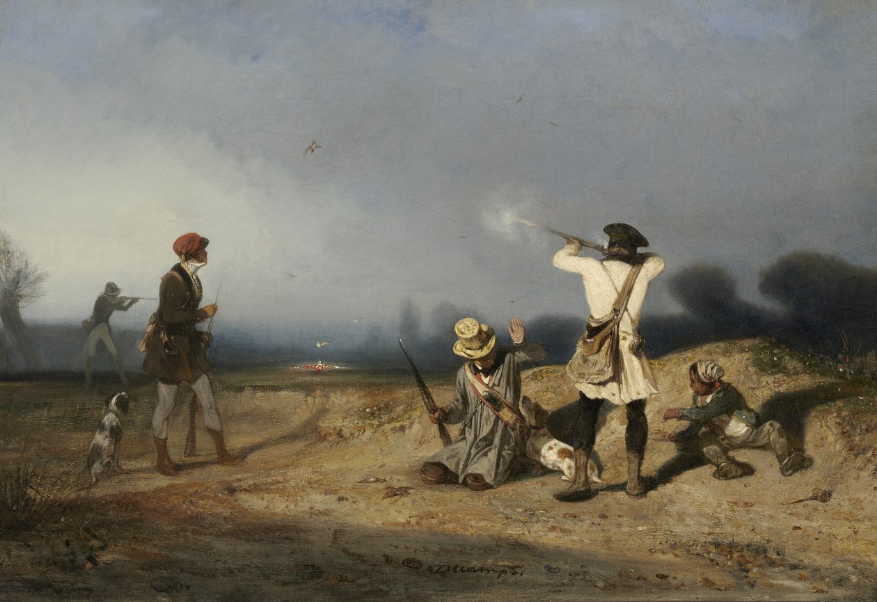 पक्षी शिकार, 1830 द्वारा अलेक्जेंड्रे गेब्रियल डिकैम्प्स