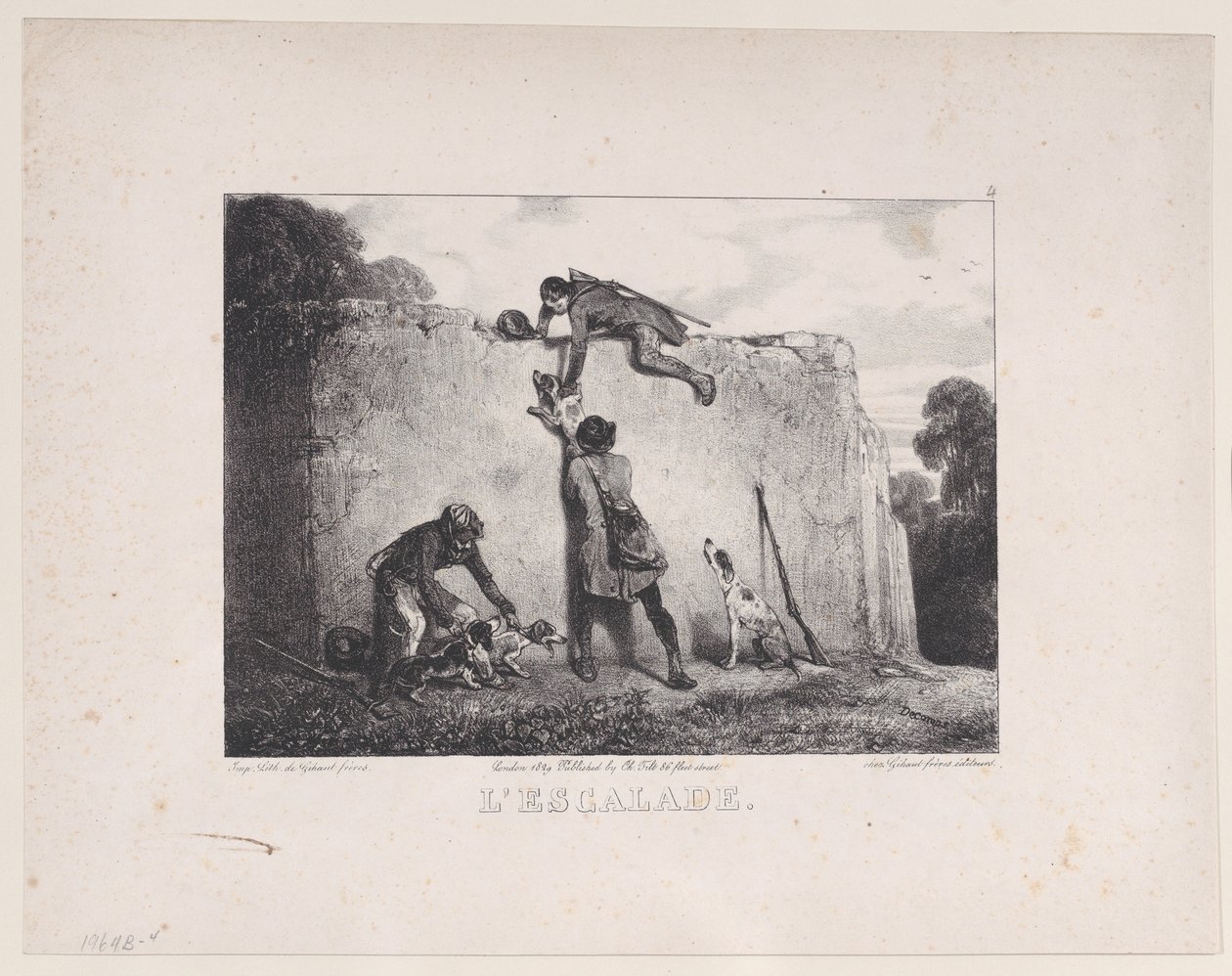 द क्लाइम्ब, हंटिंग सीन्स की श्रृंखला से, 1829। द्वारा अलेक्जेंड्रे गेब्रियल डिकैम्प्स