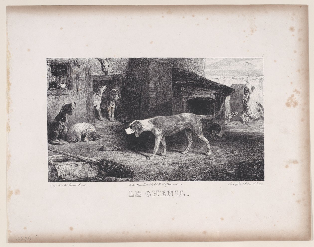 द केनेल, हंटिंग सीन्स की श्रृंखला से, 1829। द्वारा अलेक्जेंड्रे गेब्रियल डिकैम्प्स