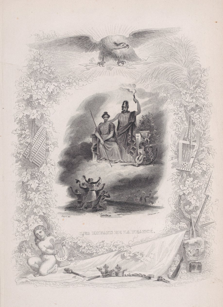 द चिल्ड्रेन ऑफ़ फ़्रांस, द सोंग्स ऑफ़ बेरेंजर, 1829 से द्वारा अलेक्जेंड्रे गुस्ताव एडॉल्फे लेवसेउर