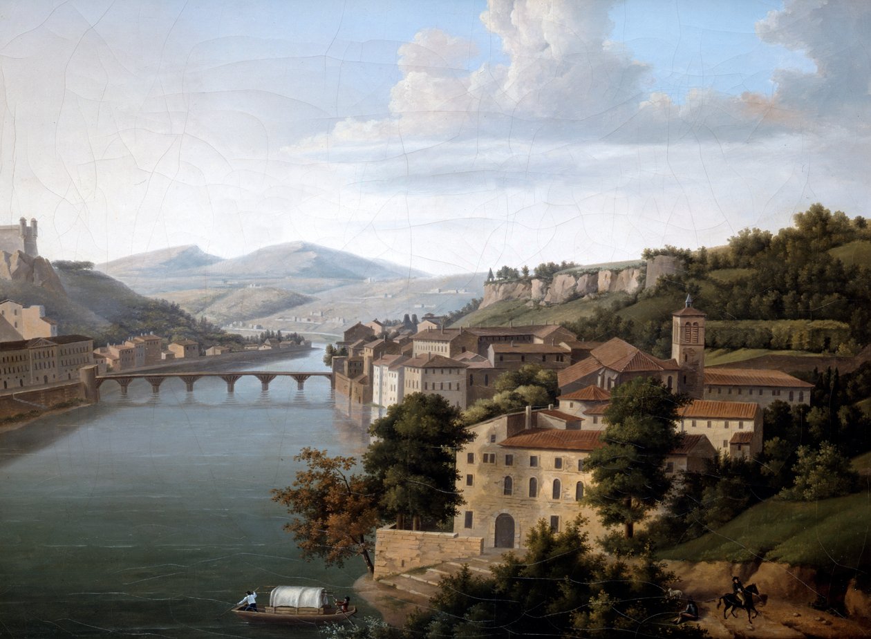 रोन का दृश्य। c1777-1840 द्वारा अलेक्जेंड्रे हायसिंथ डनौय