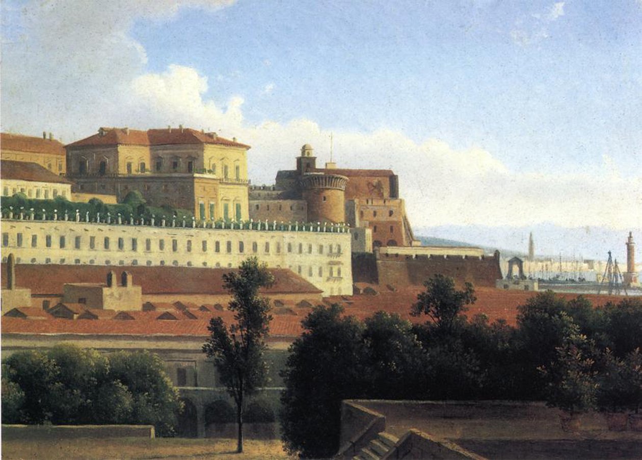 नेपल्स, पलाज़ो रीले, c.1780 (कैनवास पर कागज पर तेल) द्वारा अलेक्जेंड्रे हाइसिन्थ डनौय
