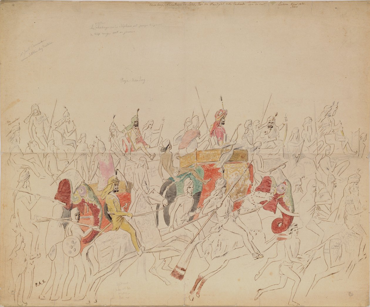 पंजाब के महाराजा शेर सिंह और उनका दरबार, 1846 द्वारा अलेक्सी दिमित्रिविच साल्टीकोव