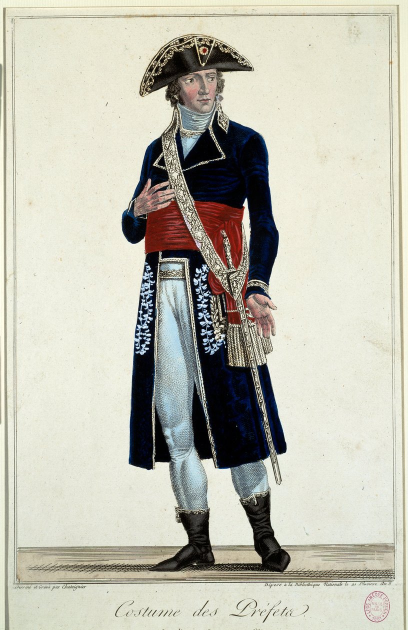 नीले रंग के सूट में प्रीफ़ेट। एलेक्सिस चैटैनियर द्वारा उत्कीर्णन (1772-1817) द्वारा एलेक्सिस चट्टानीगर