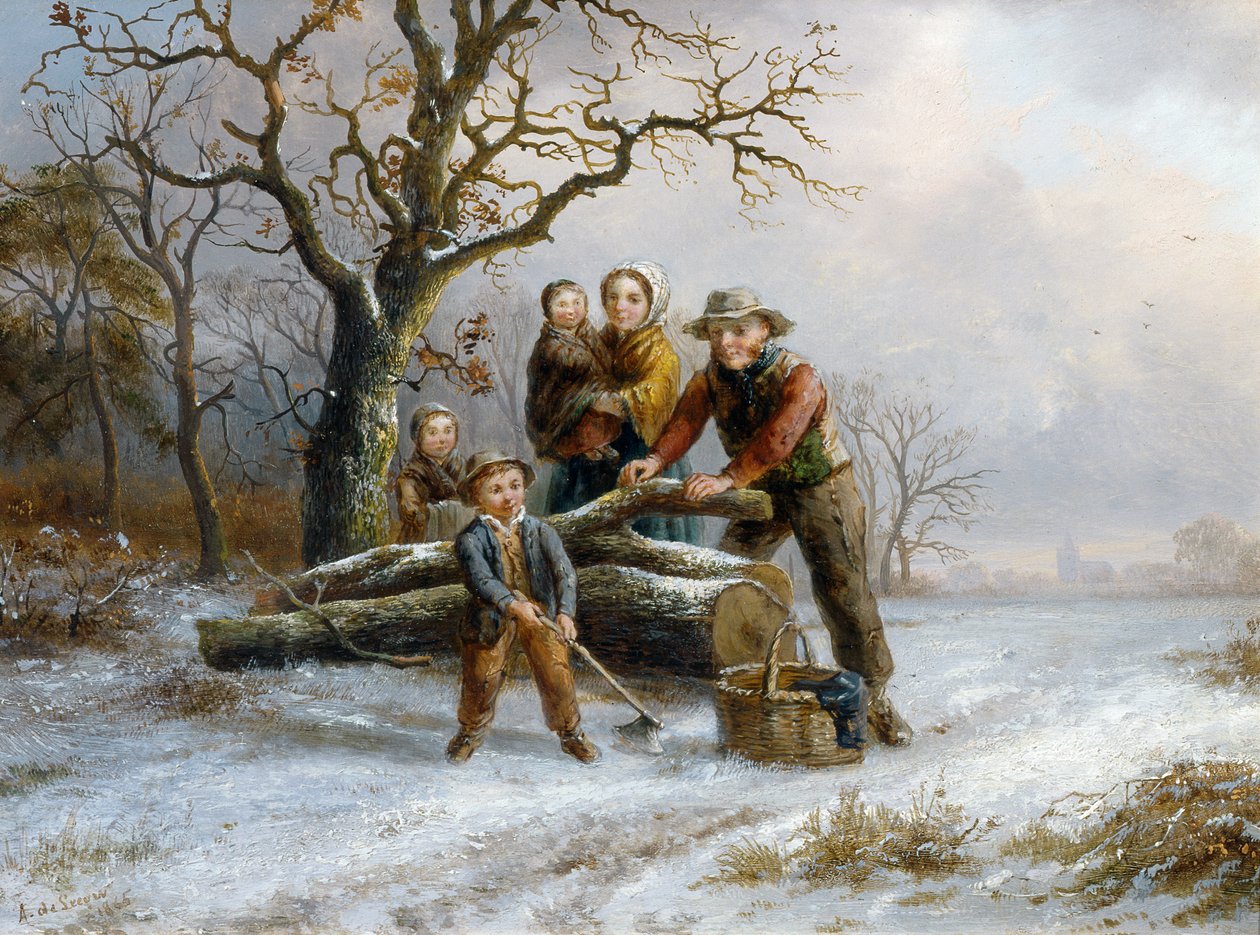 चॉपिंग फायरवुड, 1865 (98605 की जोड़ी) द्वारा एलेक्सिस डी लीउव
