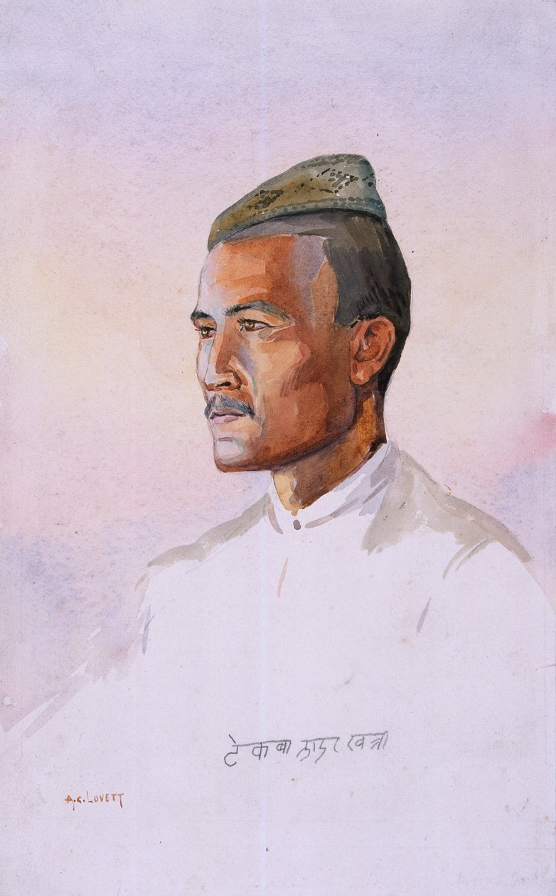 9 वीं गोरखा राइफल्स के लिए 9 वीं, 1908 में प्रकाशित मेजर जीएफ मैकमुन्न द्वारा चित्रण, 9 वीं गोरखा राइफल्स का चित्रण द्वारा अल्फ्रेड क्राउड लवेट