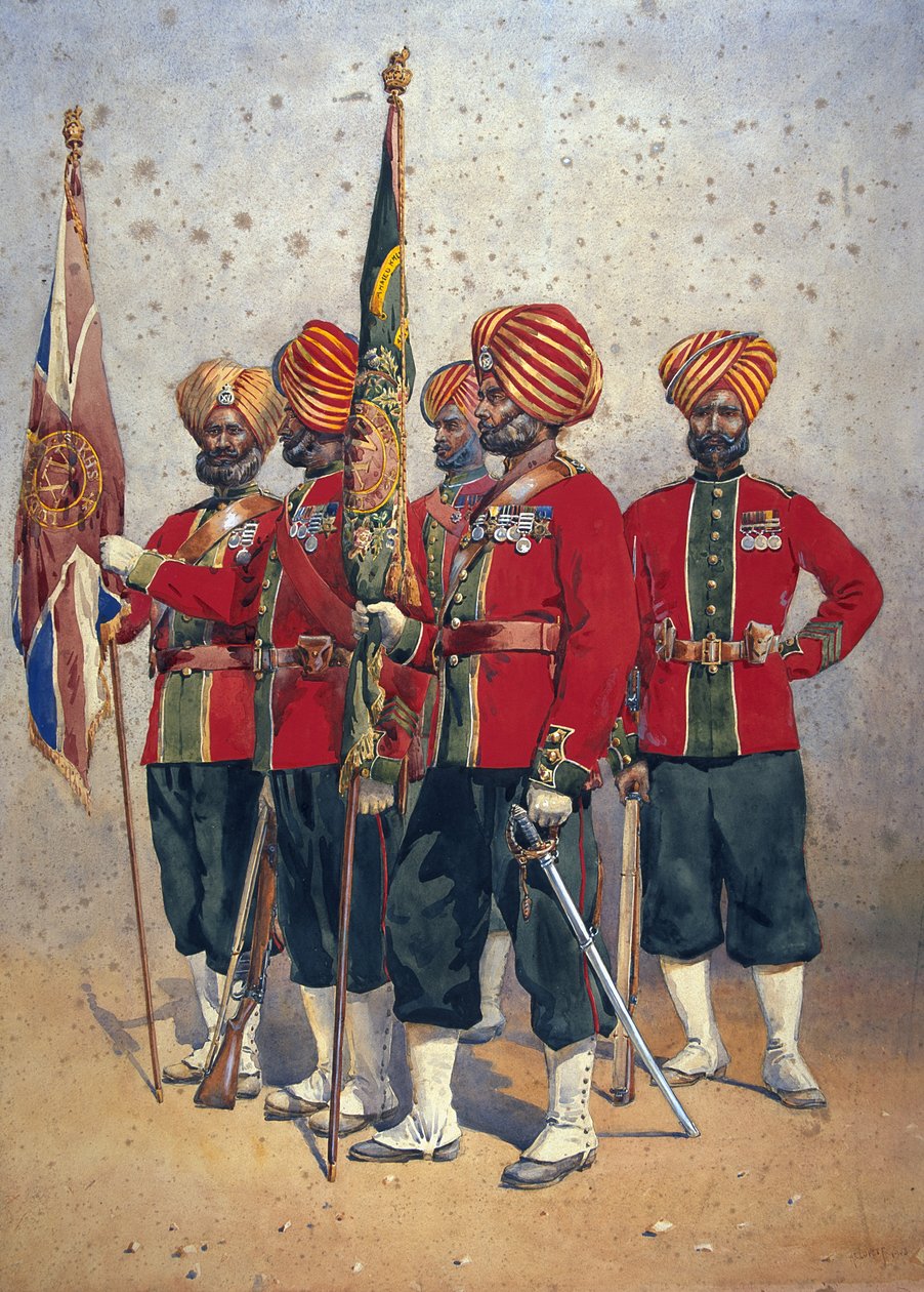 15 वें लुधियाना सिखों के सैनिक, मेजर जीएफ मैकमुन्न द्वारा &39;आर्मिस ऑफ इंडिया&39; के लिए चित्रण, 198 में प्रकाशित द्वारा अल्फ्रेड क्राउड लवेट