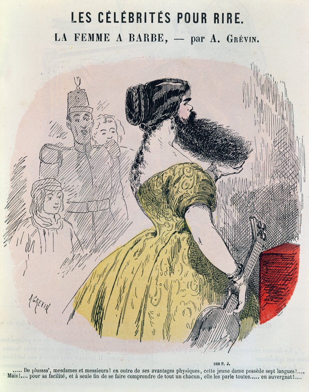 एक दाढ़ी वाली महिला, c.1860 द्वारा अल्फ्रेड ग्रेविन