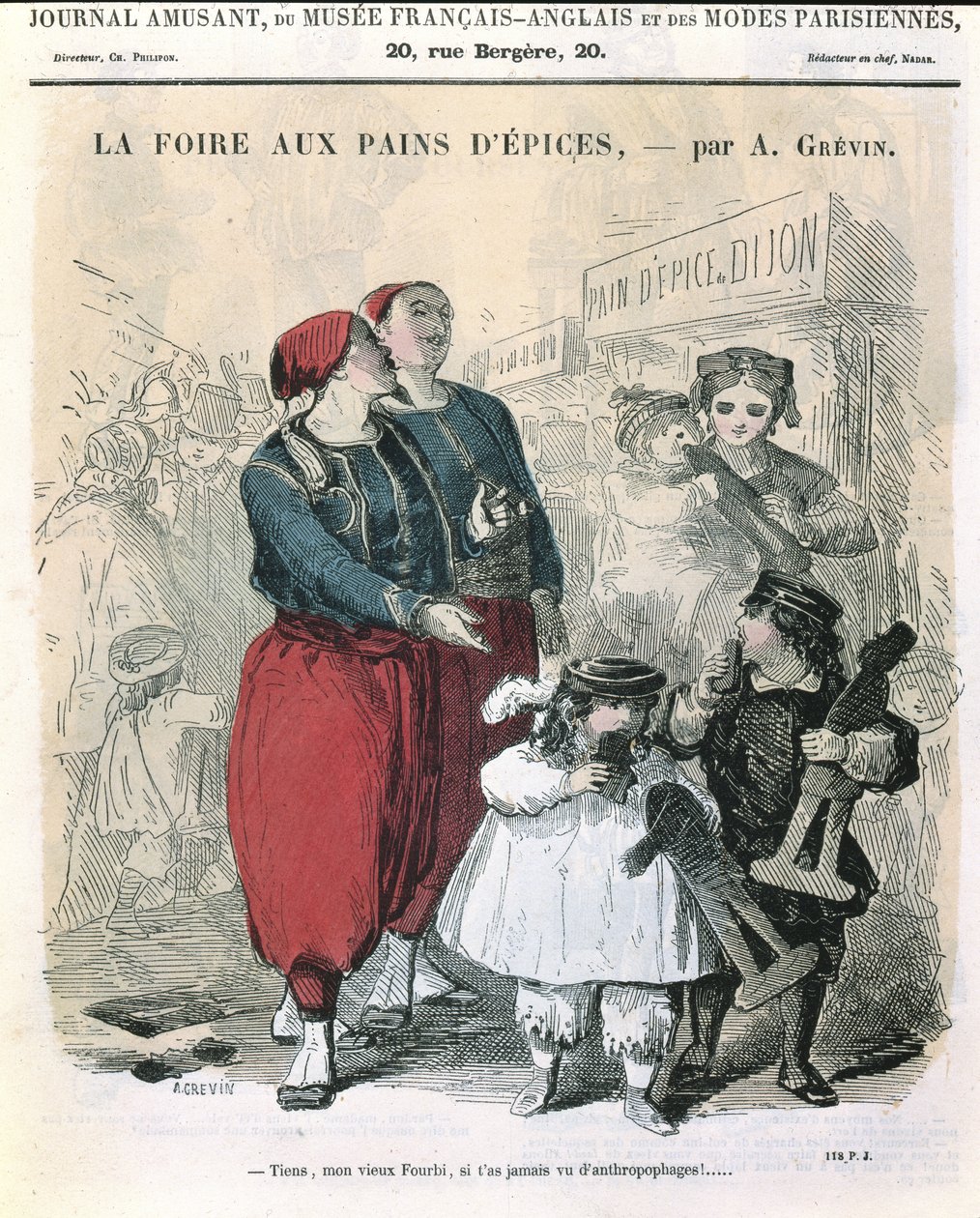 जिंजरब्रेड फेयर, c.1860 (रंग उत्कीर्णन) द्वारा अल्फ्रेड ग्रेविन
