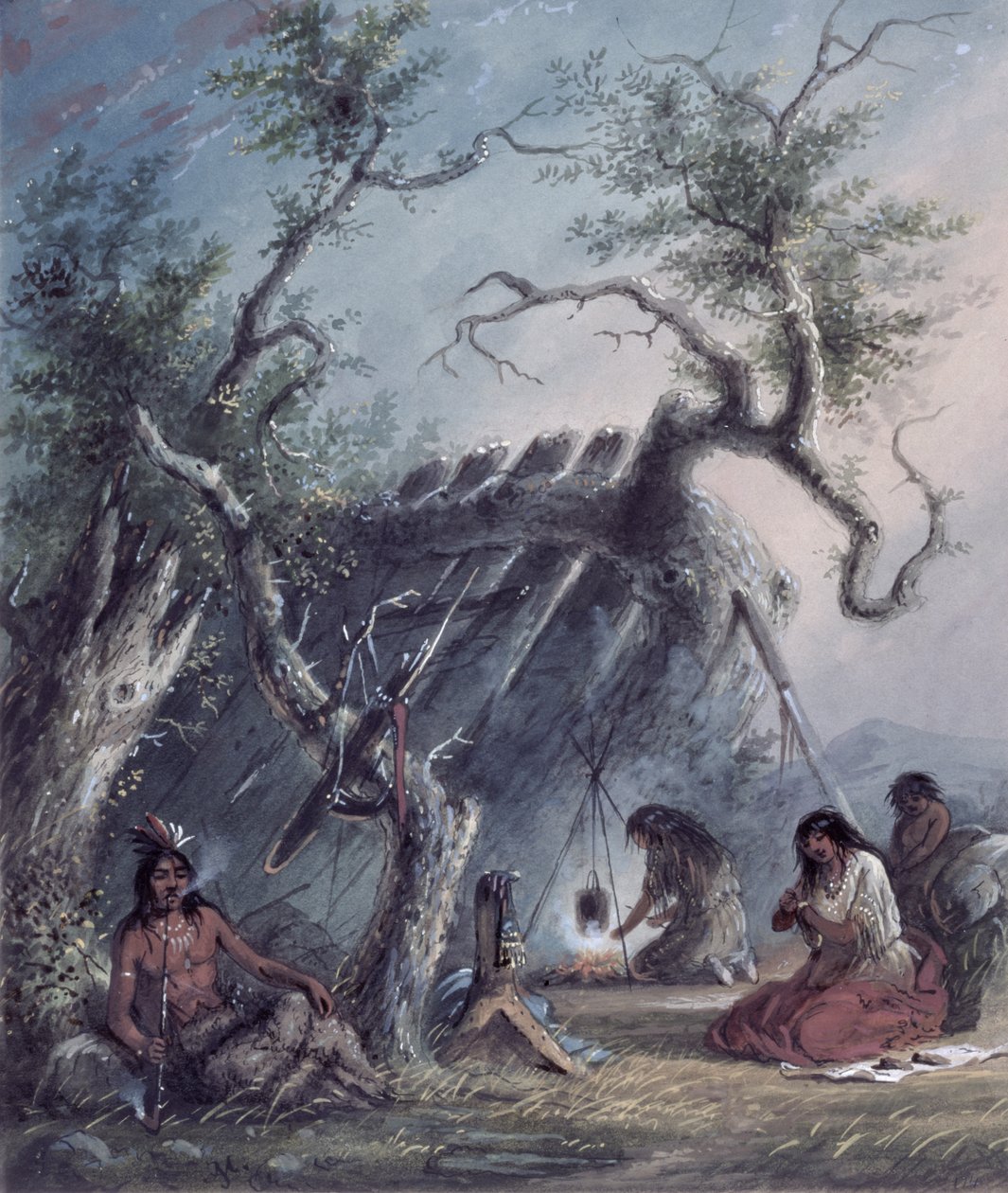 इंडियन लॉज, 1837 द्वारा अल्फ्रेड जैकब मिलर